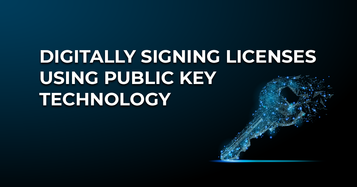 Digitally signing licenses using public key technology